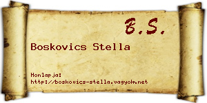 Boskovics Stella névjegykártya
